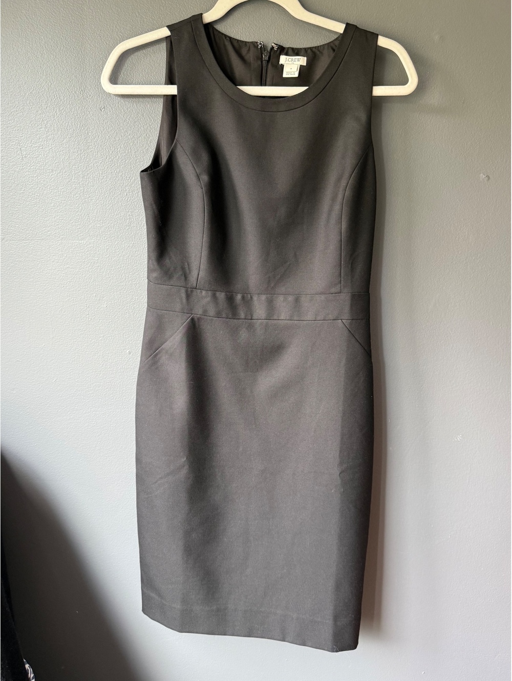 J.Crew Classic Black Sleeveless Sheath Dress Size 4